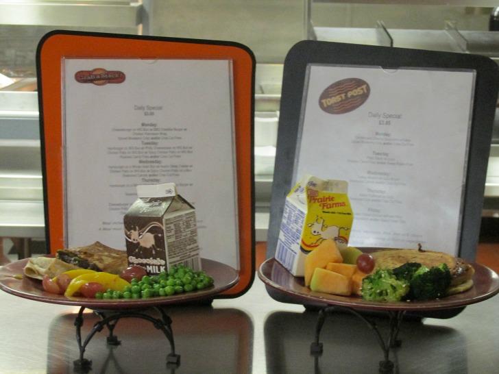 A display of two lunch options at an Adams.