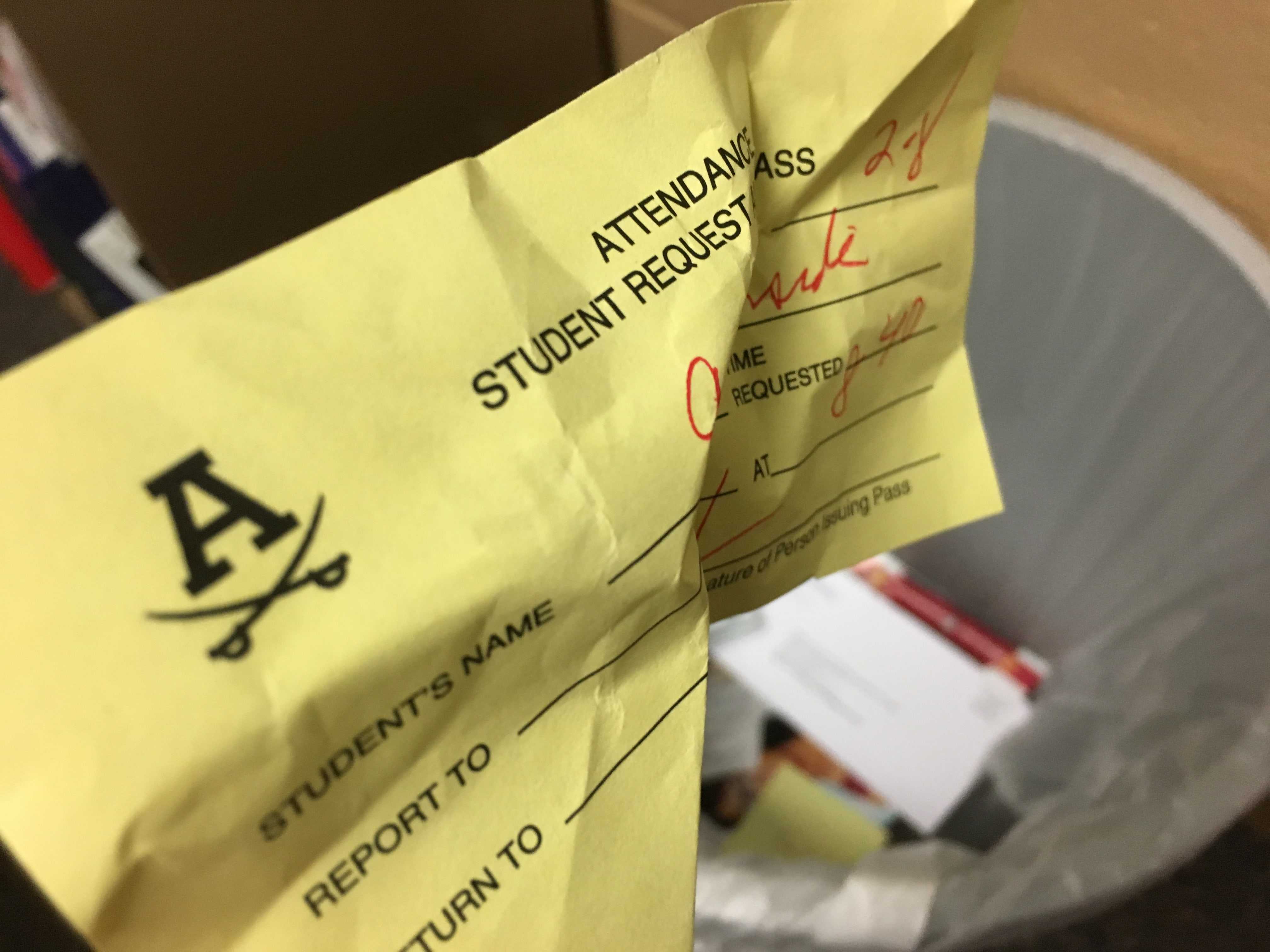 Yellow attendance passes will become less frequent throughout the school with the new attendance policy.