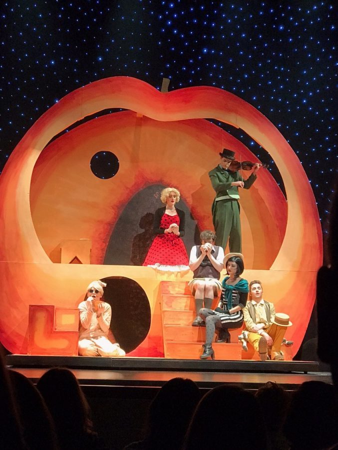 Photo by: Laura Garden 
James and his newfound companions find themselves stuck on the giant peach.