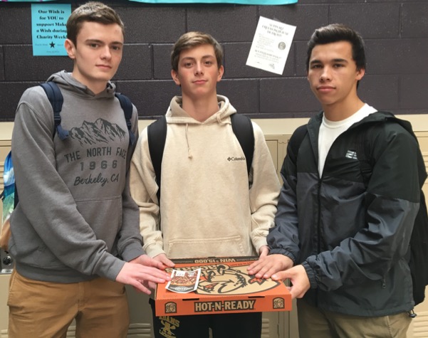 Mr. Highlander contestants (from left to right) Ryan Shafer, Scott McLean, and Jon Kmiec gear up for the Mangent.