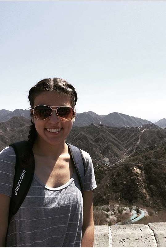 Sophomore Yasmine Zadeh on the Great Wall of China during an 8th grade field trip in 2015.