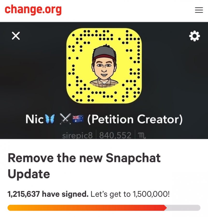 “Nic” an avid snapchatter created this petition to reverse the update.