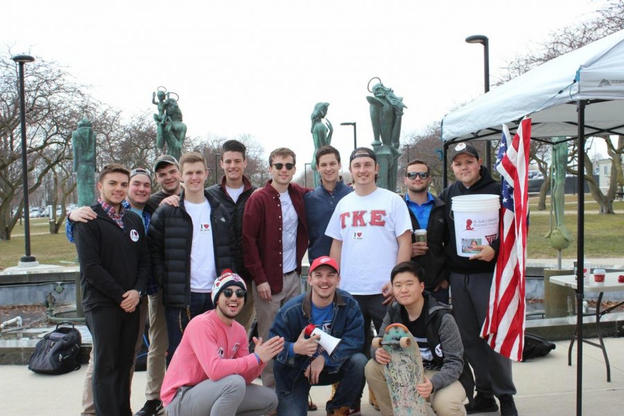 Oakland University fraternity TKE before their charity event for St Jude’s hospital.