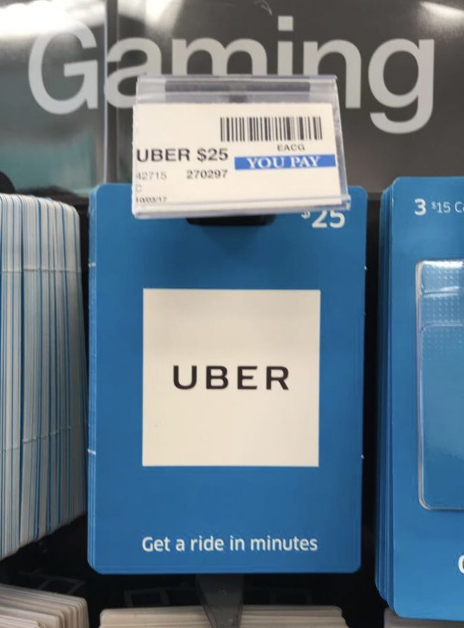 Uber sells gift cards for their brand at local drugstores.