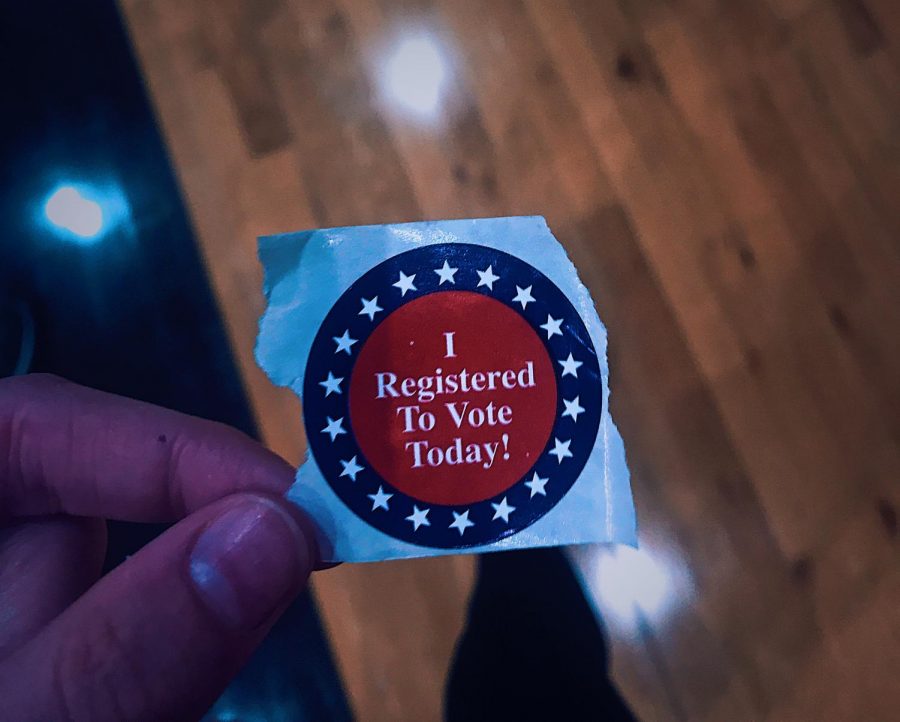 Students who registered received this sticker.