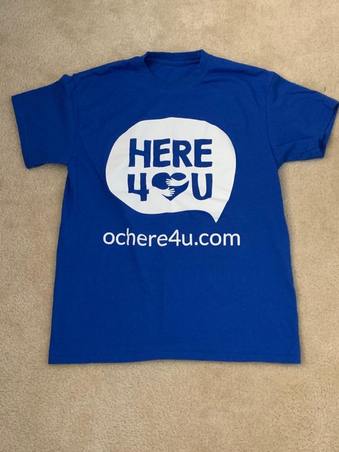 T-shirts that students received to spread the word for Here4U