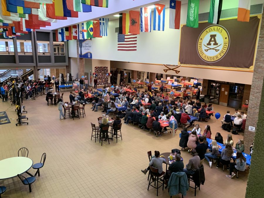 Continental breakfast with students and military family members 
