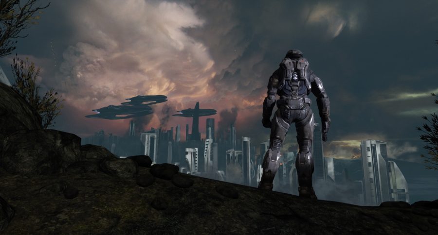 Halo Master Chief Collection
Noble 6 overlooking the city of New Alexandria as it gets bombarded by the Covenant.

