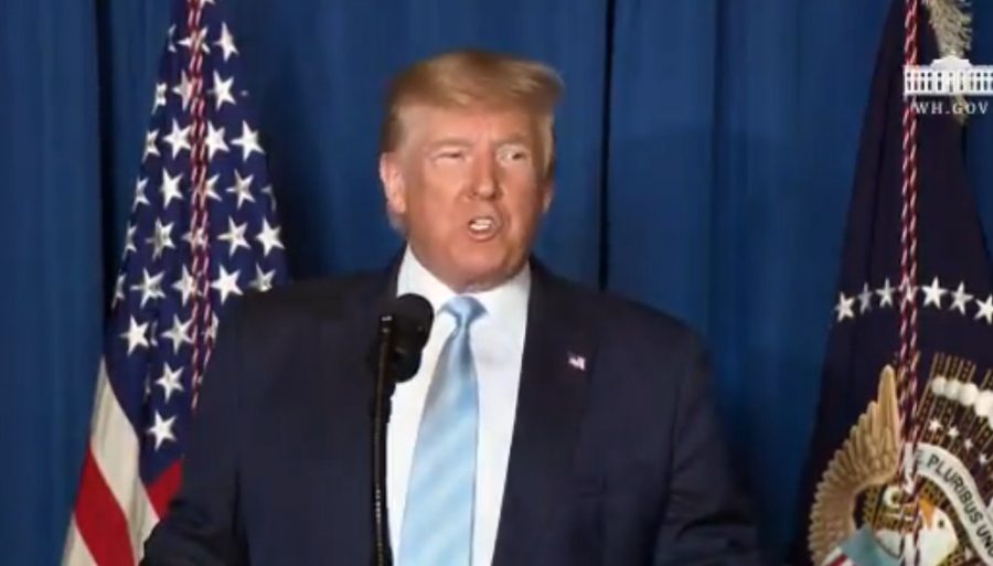 Donald Trump addressing the press after Soleimani’s death
