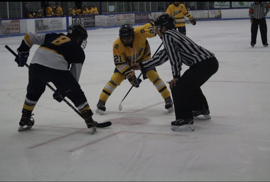 Jack Poussier takes the face off in Clarkstons zone