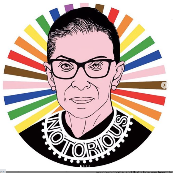 Ruth Bader Ginsburg Graphic Art created by Instagram user @robblackard