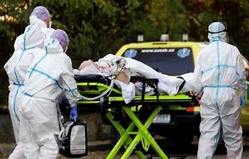 Hospital workers in the Czech Republic.