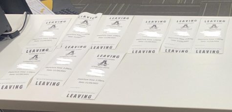 An abundance of attendance slips is a common sight for people passing through the main office.