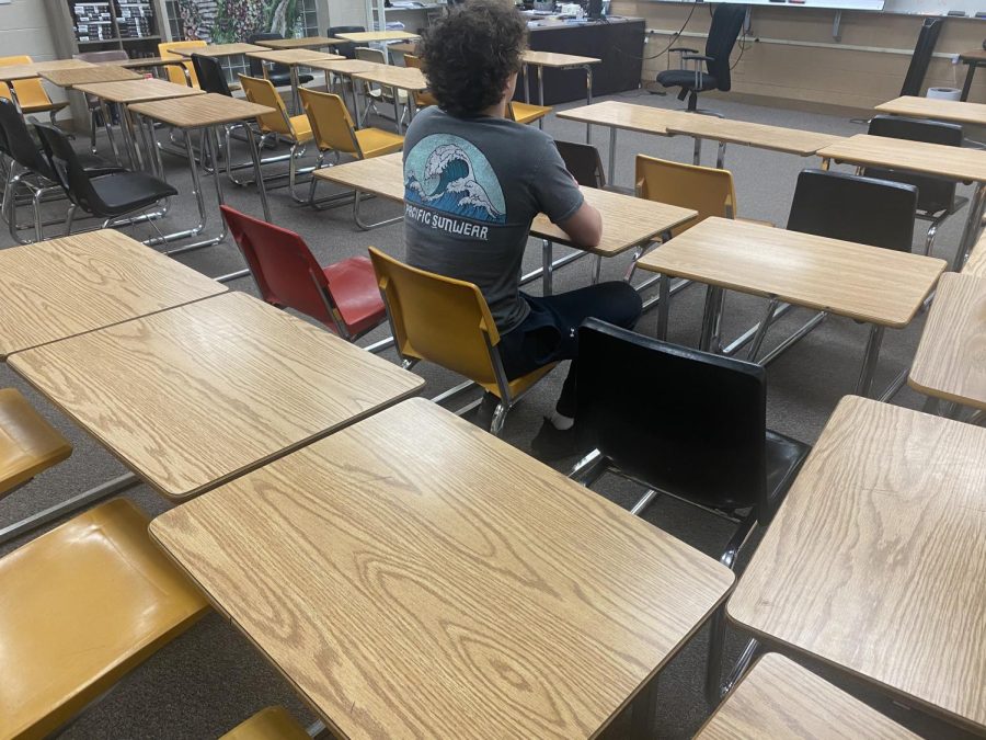 Empty desks can be a common site during the school day at Adams.