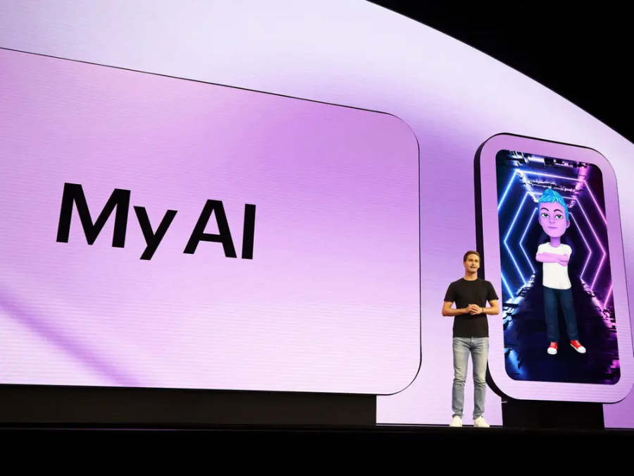 Snapchat CEO Evan Spiegel at the My AI launch.