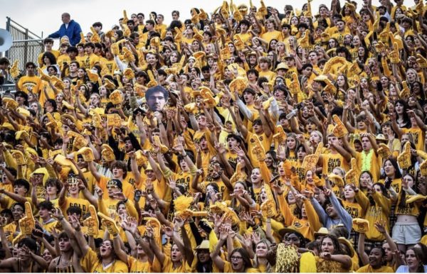 The student section at the 2023 Gold Rush Game. (Photo Credits: Adams Gold Rush Instagram)