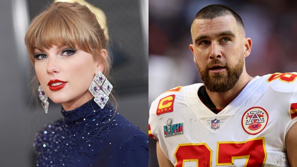 Singer Taylor Swift (left) and tight end Travis Kelce (right). (Photo Credit: Getty Images)
